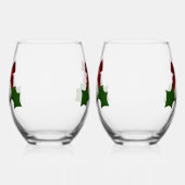White Ornament and Holly Drinkware Set Weinglas Ohne Stiel (Links)