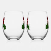 White Ornament and Holly Drinkware Set Weinglas Ohne Stiel (Rechts)