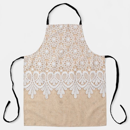 White Ornamental Lace over fabric design Schürze (Vorderseite)