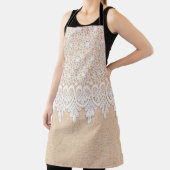 White Ornamental Lace over fabric design Schürze (InSitu)