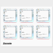 White Ornaments Christmas Gift Label Quadratischer Aufkleber (Blatt)