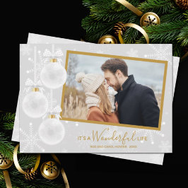 White Ornaments Weihnachts-Foto Feiertagskarte