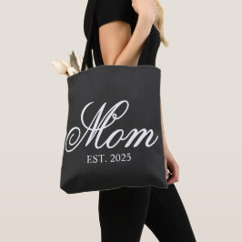 White Ornate Script Established Mom Tasche