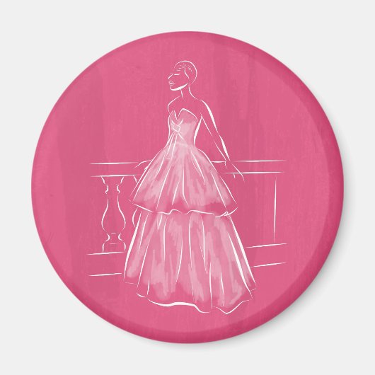 White Out Negative Space Gown Magnet (Vorne)