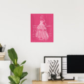 White Out Negative Space Gown Poster (Heimbüro)
