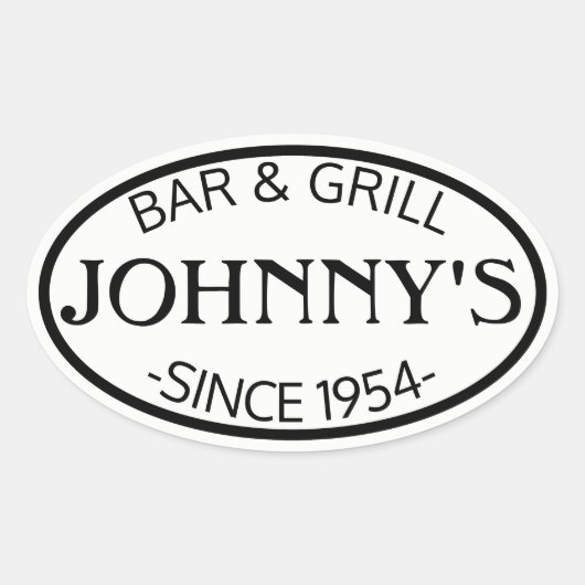 White Oval Promo Ovaler Aufkleber (Vorderseite)