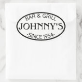 White Oval Promo Ovaler Aufkleber (Tasche)