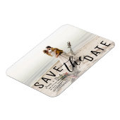 White Overlay Foto Save the Date Hochzeit Magnet (Linke Seite)