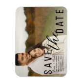 White Overlay Foto Save the Date Hochzeit Magnet (Vertikal)