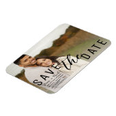 White Overlay Foto Save the Date Hochzeit Magnet (Linke Seite)
