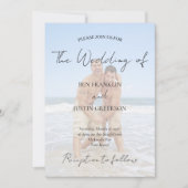 White Overlay Photo Minimal Wedding Einladung (Vorderseite)