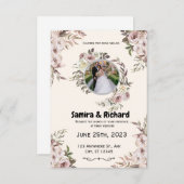 White Overlay Photo Wedding Invitation Cream Einladung (Vorne/Hinten)