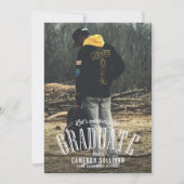 White Overlay Typografy Vertical Foto Abschluss Einladung (Vorderseite)