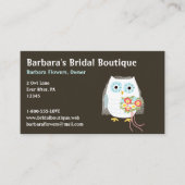White Owl Bridge mit Blume Bouquet Business Card Visitenkarte (Vorderseite)