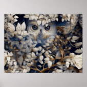 White Owl Hidden Animal | Owl Wall Print Poster (Vorne)