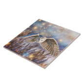 White Owl Mystical Magic Fantasy in Flight Fliese (Seite)