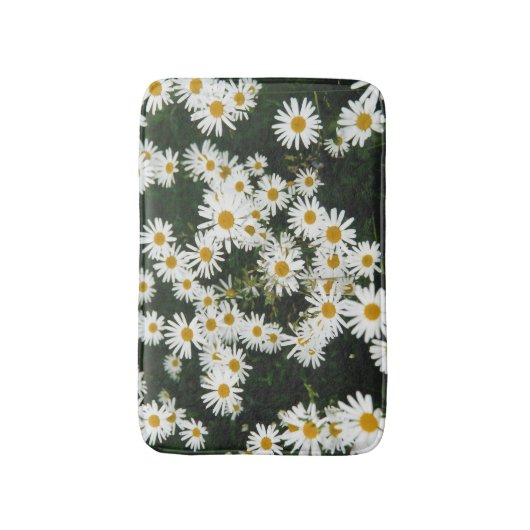 White Oxeye Daisy Meadow Badematte (Vorderseite Vertikal)