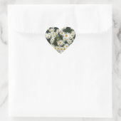 White Oxeye Daisy Meadow Herz-Aufkleber (Tasche)