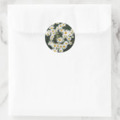 White Oxeye Daisy Meadow Runder Aufkleber (Tasche)