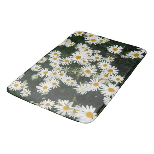 White Oxeye Daisy, Moon Daisy Meadow Badematte (Schrägansicht)