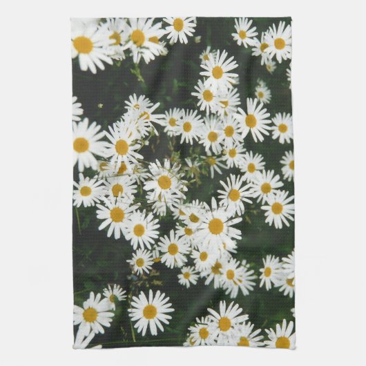 White Oxeye Daisy, Moon Daisy Meadow Geschirrtuch (Vertikal)