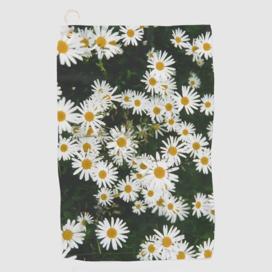 White Oxeye Daisy, Moon Daisy Meadow Golfhandtuch (Vorderseite)