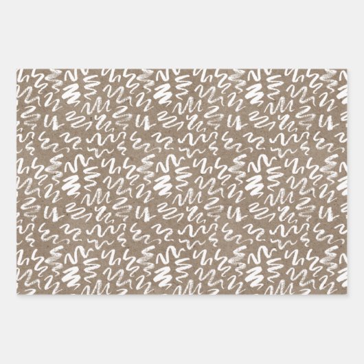 White Paint Rustic Kraft Simple Elegante Weihnacht Geschenkpapier Set (Vorderseite 3)