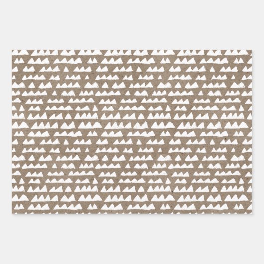 White Paint Rustic Kraft Simple Elegante Weihnacht Geschenkpapier Set (Vorderseite)