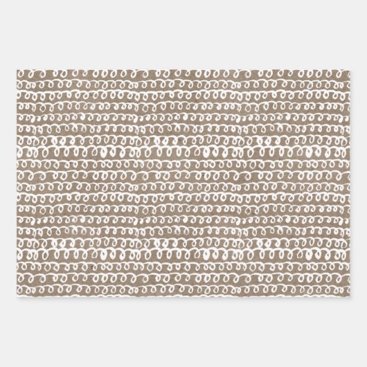 White Paint Rustic Kraft Simple Elegante Weihnacht Geschenkpapier Set (Vorderseite 3)