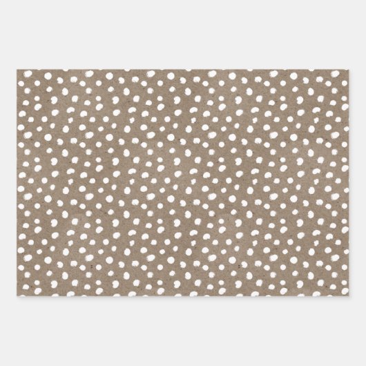 White Paint Rustic Kraft Simple Elegante Weihnacht Geschenkpapier Set (Vorderseite)