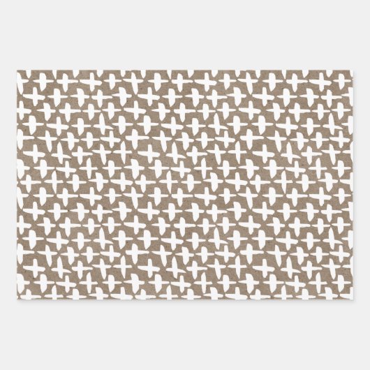 White Paint Rustic Kraft Simple Elegante Weihnacht Geschenkpapier Set (Vorderseite 3)