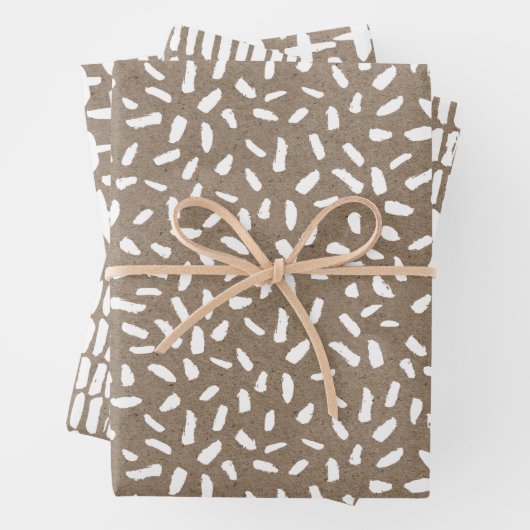 White Paint Rustic Kraft Simple Elegante Weihnacht Geschenkpapier Set (Beispiel)