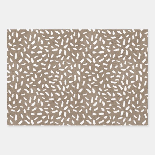 White Paint Rustic Kraft Simple Elegante Weihnacht Geschenkpapier Set (Vorderseite)