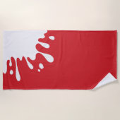 White Paint Splash Kardinal Red Strandtuch (Vorderseite)