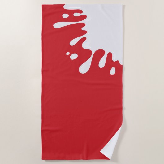 White Paint Splash Kardinal Red Strandtuch (Vorderseite)
