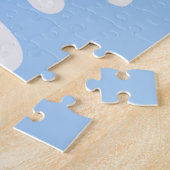 White Paint Splash on Baby Blue Seriös Puzzle (Seite)