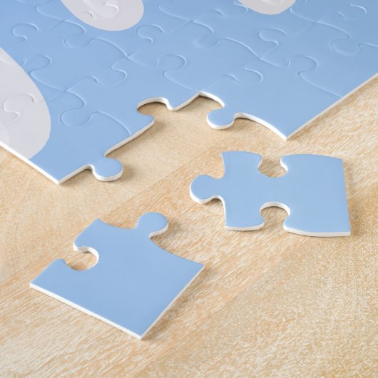 White Paint Splash on Baby Blue Seriös Puzzle (Seite)