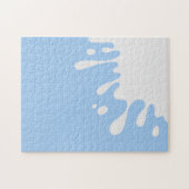 White Paint Splash on Baby Blue Seriös Puzzle (Horizontal)