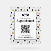 White Paint Your Logo Ernennung Buchung QR-Code Acrylschild (Vorderseite)