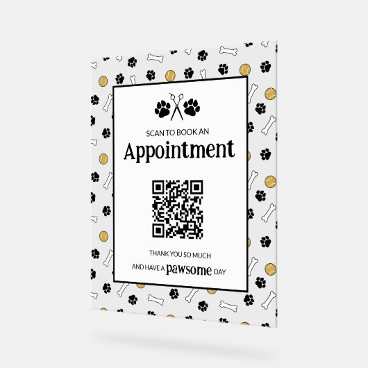 White Paint Your Logo Ernennung Buchung QR-Code Acrylschild (Winkel)