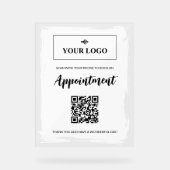 White Paint Your Logo Ernennung Buchung QR-Code Acrylschild (Vorderseite)