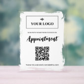 White Paint Your Logo Ernennung Buchung QR-Code Acrylschild (Neutral)