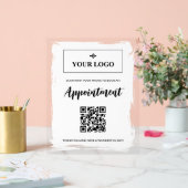 White Paint Your Logo Ernennung Buchung QR-Code Acrylschild (Hochzeit)