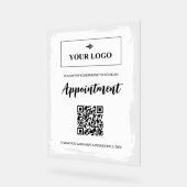 White Paint Your Logo Ernennung Buchung QR-Code Acrylschild (Winkel)