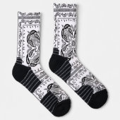 White Paisley Bandana Print Socken (Rechts)