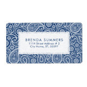 White Paisley Custom Navy Blue Background (Vorne)