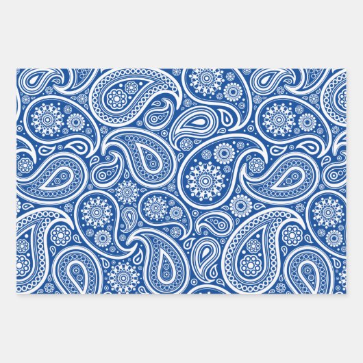 White paisley pattern wrapping paper sheets geschenkpapier set (Vorderseite 3)