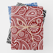 White paisley pattern wrapping paper sheets geschenkpapier set (Beispiel)