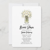 White Palette Ranunculus Mason Jar Bridal Shower Einladung (Vorderseite)