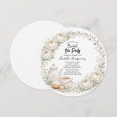 White Palette Tea Party Bridal Shower Einladung (Vorne/Hinten)